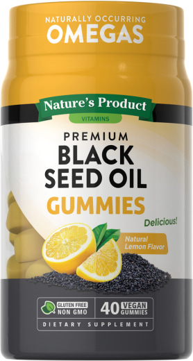 Olio di semi neri (limone naturale), 40 Caramelle gommose vegane