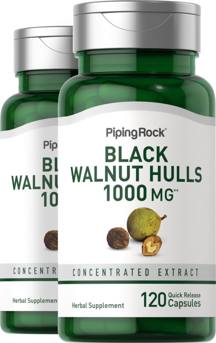 Black Walnut Hulls, 1000 mg, 120 Quick Release Capsules, 2  Bottles