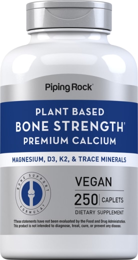 Knochenstärke Algen (pflanzliches Kalzium) Plus D3 1000 IU (pro Portion), 250 Vegane Kapseln