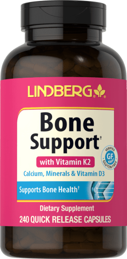 Soporte óseo con vitamina K2, 240 Cápsulas de liberación rápida