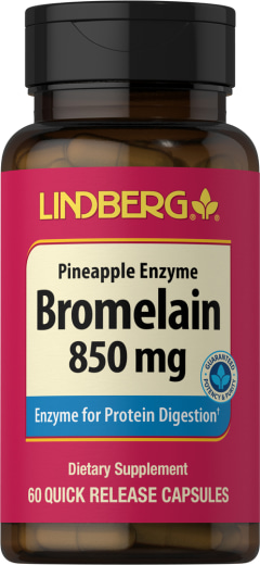 Bromelain-ananasenzym (2400 GDU/g), 850 mg, 60 Kapsler for hurtig frigivelse