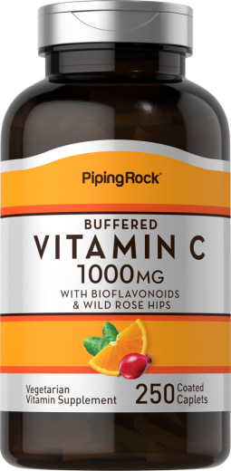 Puskuroitu C-vitamiini 1000 mg bioflavonoidien ja ruusunmarjojen kanssa, 250 Päällystetyt kapselit
