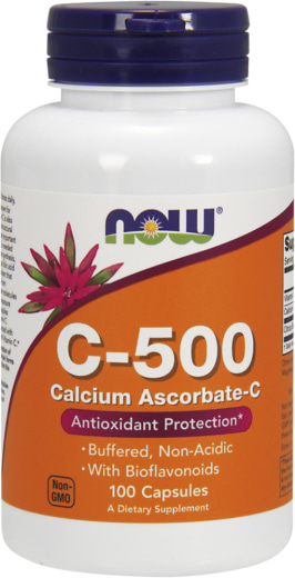 Kalsium Askorbat-C dengan C-500 Tertimbal, 500 mg, 100 Kapsul