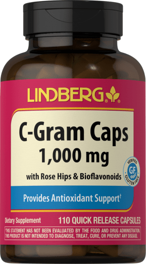 C-Gram Caps, 1000 mg, con escaramujo y bioflavonoides, 110 Cápsulas de liberación rápida