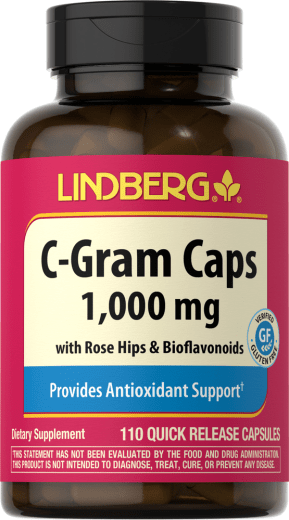 C-Gram 1000 mg med hyben og bioflavanoider, 110 Kapsler for hurtig frigivelse