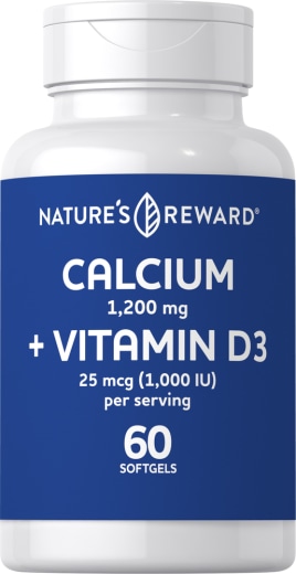 Calcium 1200 mg with Vitamin D3 1000 IU, 60 Softgels