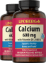 Kalzium 600 mg mit Vitamin D3 2500 IU, 100 Softgele mit schneller Freisetzung, 2  Flaschen