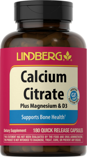 Kalsiumsitrat Plus Vitamin D3 & Magnesium, 180 Hurtigvirkende kapsler