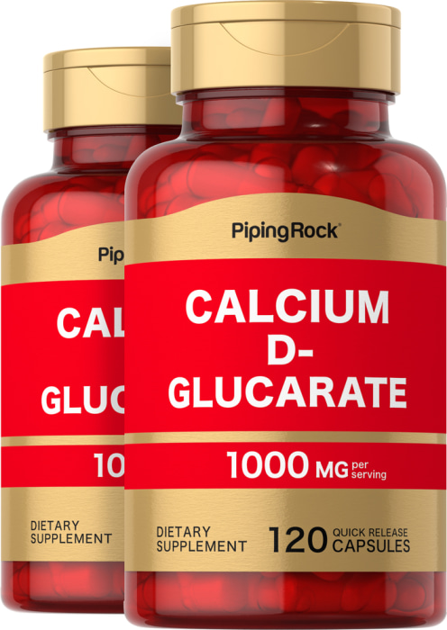 Calcium D-Glucarate, 1000 mg (per serving), 120 Quick Release Capsules, 2  Bottles