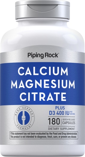 Kalcium és magnéziumcitrát + D  (Cal 300mg/Mag 150mg/D3 400IU) (per serving), 180 Gyorsan oldódó kapszula