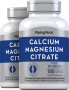 Calcium- u. Magnesiumcitrat plus D  (Cal 300mg/Mag 150mg/D3 400IU) (per serving), 180 Kapseln mit schneller Freisetzung, 2  Flaschen