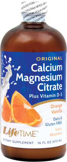 Citrate de magnésium et de calcium plus D3 liquide (arôme de vanille), 16 fl oz (473 mL) Bouteille