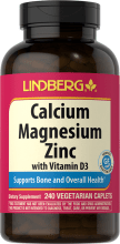 Calcium Magnesium Zinc avec D3, 240 Végétarienne Petits comprimés