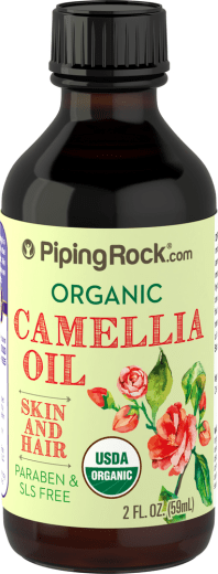Aceite de camelia, 100 % puro, prensado en frío (Orgánico), 2 fl oz (59 mL) Botella/Frasco