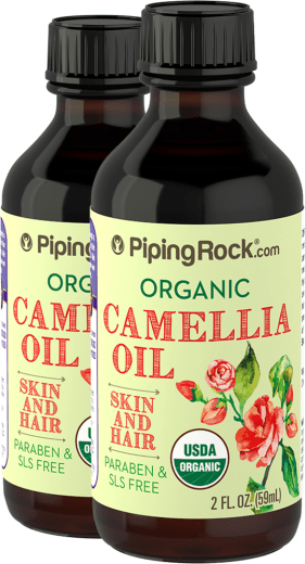 Aceite de camelia, 100 % puro, prensado en frío (Orgánico), 2 fl oz (59 mL) Botellas/Frascos, 2  Botellas/Frascos