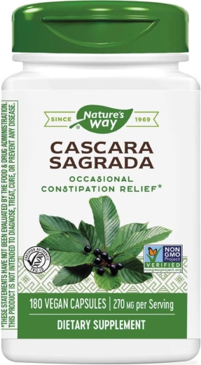 Cascara Sagrada , 270 mg (par portion), 180 Gélules véganes