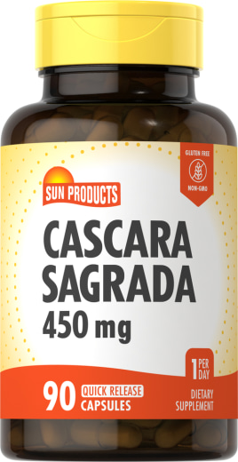 Cascara Sagrada, 450 mg, 90 Cápsulas de Rápida Absorção