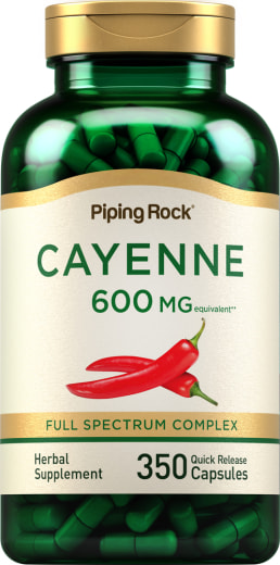 Cayenne , 600 mg, 350 Gyorsan oldódó kapszula