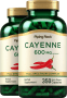 Cayenne , 600 mg, 350 Gélules à libération rapide, 2  Bouteilles