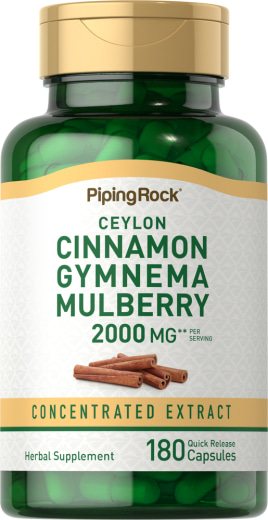 Complesso di cannella gymnema gelso , 2000 mg (per dose), 180 Capsule a rilascio rapido