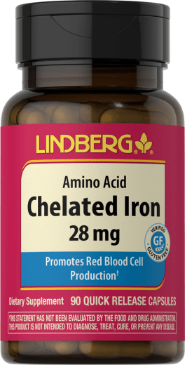 Chelateret jern, 28 mg, 90 Kapsler for hurtig frigivelse
