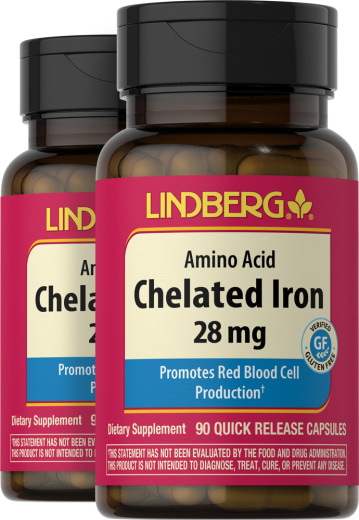 Chelated Iron, 28 mg, 90 Quick Release Capsules, 2  Bottles