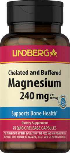 Magnez chelatowany, 240 mg (na porcję), 75 Kapsułki o szybkim uwalnianiu