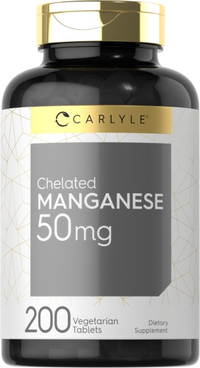 Chelated Manganese, 50 mg, 200 Vegetarische Tabletten