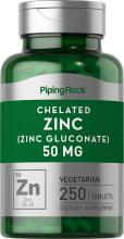 Chelated Zinc (Gluconate), 50 mg, 250 Tablets