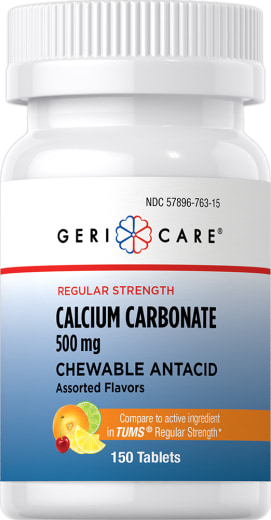 Kauwtabletten Antacid calciumcarbonaat 500 mg, Compare to, 150 Kauwtabletten