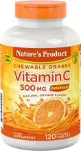 Chewable Vitamin C 500 mg (Natural Orange), 120 Chewable Tablets