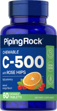 Chewable Vitamin C 500 mg with Rose Hips (Natural Orange), 60 Chewable Tablets