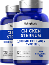 Collagène de volaille de Type II avec acide Hyaluronique, 3000 mg (par portion), 120 Gélules à libération rapide, 2  Bouteilles