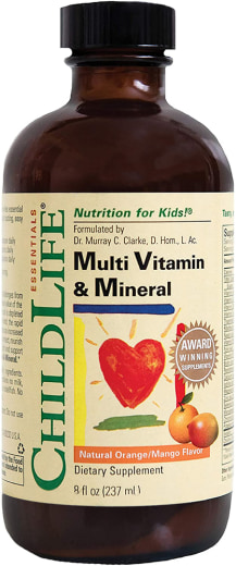 Mineral multivitamínico líquido infantil de laranja e manga, 8 fl oz (237 mL) Frasco