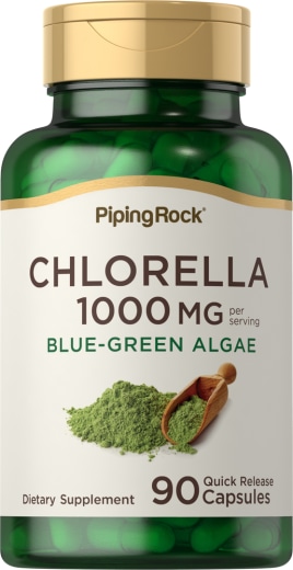 Chlorella Blau-/Grünalgen, 1000 mg (pro Portion), 90 Kapseln mit schneller Freisetzung