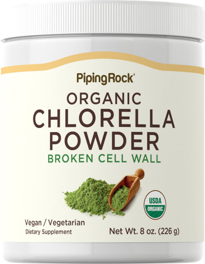 Økologisk chlorella-pulver, 8 oz (226 g) Flaske
