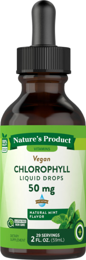 Chlorophylle (menthe naturelle), 2 fl oz (59 mL) Compte-gouttes en verre