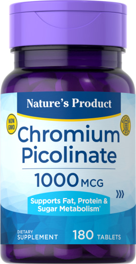 Picolinato de cromo , 1000 mcg, 180 Comprimidos