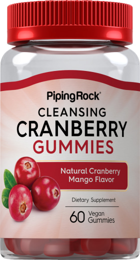 Reinigende Cranberry-Gummibärchen (natürliches Cranberry-Mango-Aroma), 60 Vegane Gummibärchen