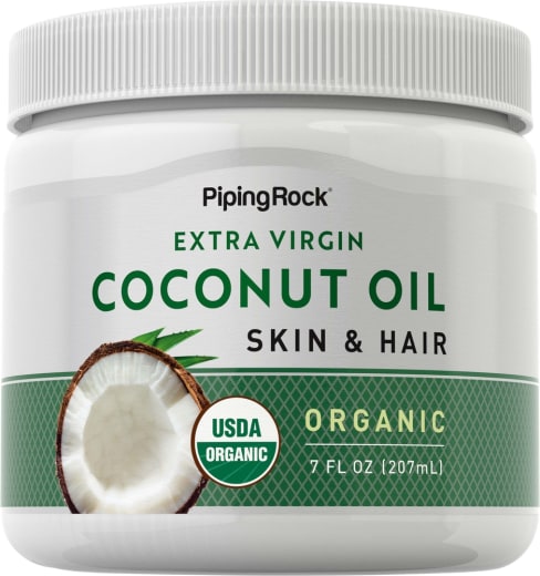 피부와 모발을 위한 100% 천연 코코넛 오일, 7 fl oz (207 mL) 항아리