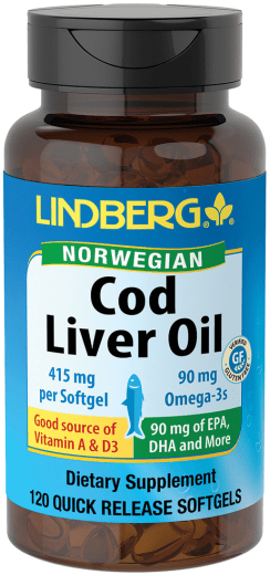 Minyak Ikan Kod  (Norwegian), 415 mg, 120 Gel Lembut Lepas Cepat