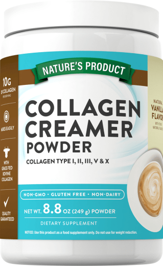Collagen Creamer Powder (Natural Vanilla), 8.8 oz (249 g) 瓶子