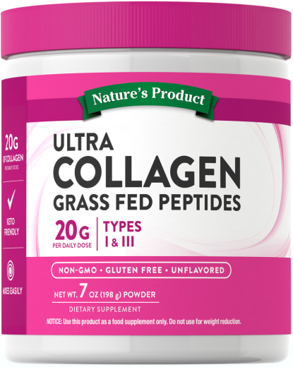 Collagen Grass Fed Peptides Powder Type I & III, 7 oz (198 g) Bottle