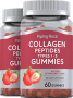 Kollagen Typ 1 & 3 Gummibärchen (natürliche Erdbeere), 60 Gummis, 2  Flaschen