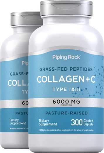 Collagen Type I & III, 6000 mg, 300 Coated Caplets, 2  Bottles