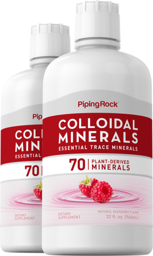 Colloidal Minerals Natural Raspberry Flavor, 32 fl oz (946 mL) Bottles, 2  Bottles