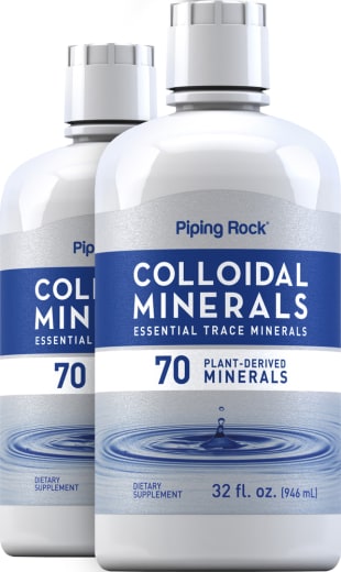 Minerais coloidais (não aromatizados), 32 fl oz (946 mL) Frascos, 2  Frascos