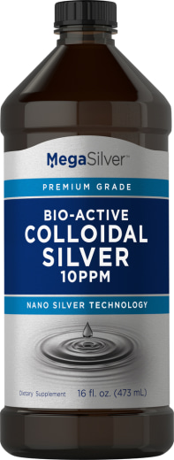 Líquido de plata coloidal 10 ppm, 16 oz (473 mL) Botella/Frasco