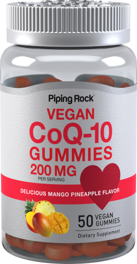 CoQ10 (Deliciosa manga e abacaxi), 200 mg (por dose), 50 Gomas veganas