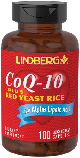CoQ10 com levedura de arroz vermelho, 100 Cápsulas de Rápida Absorção
